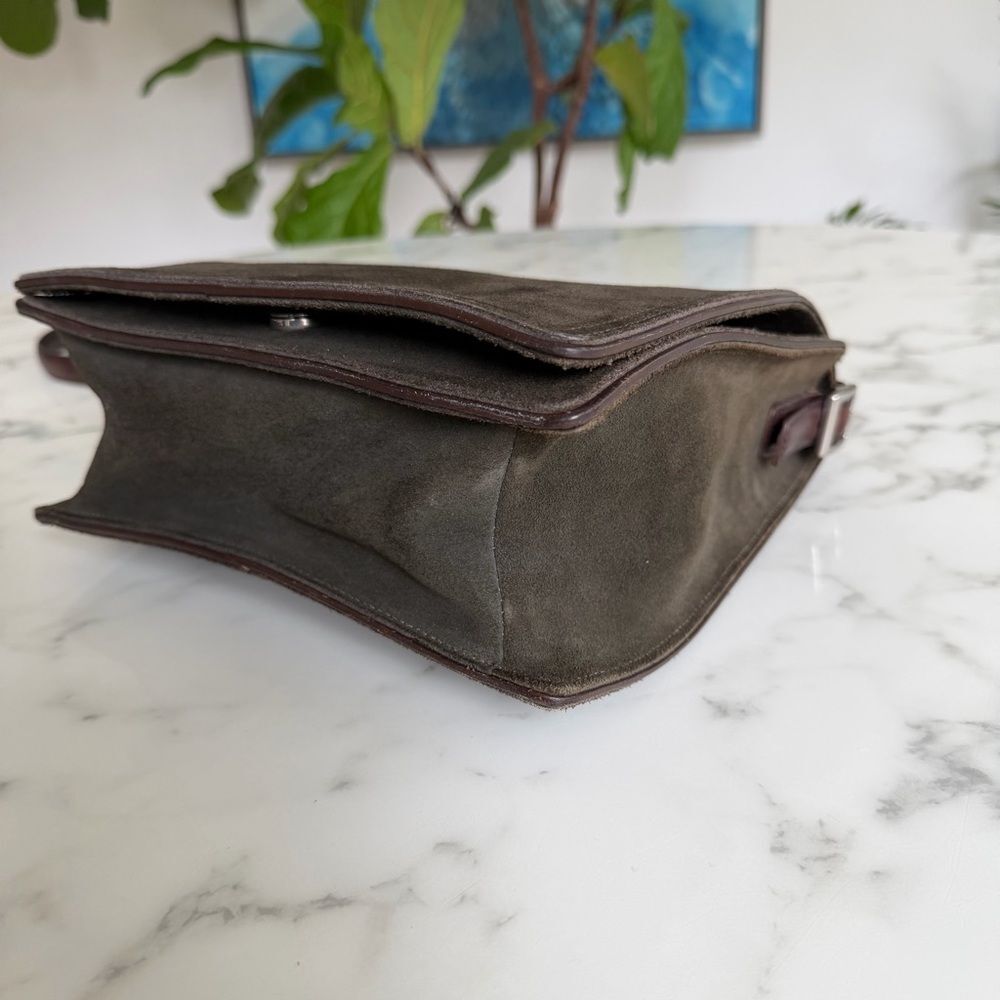 COACH Vintage Monterrey Flap Suede Crossbody Bag Loden Olive Green 6148 90's Y2K - Picture 8 of 16